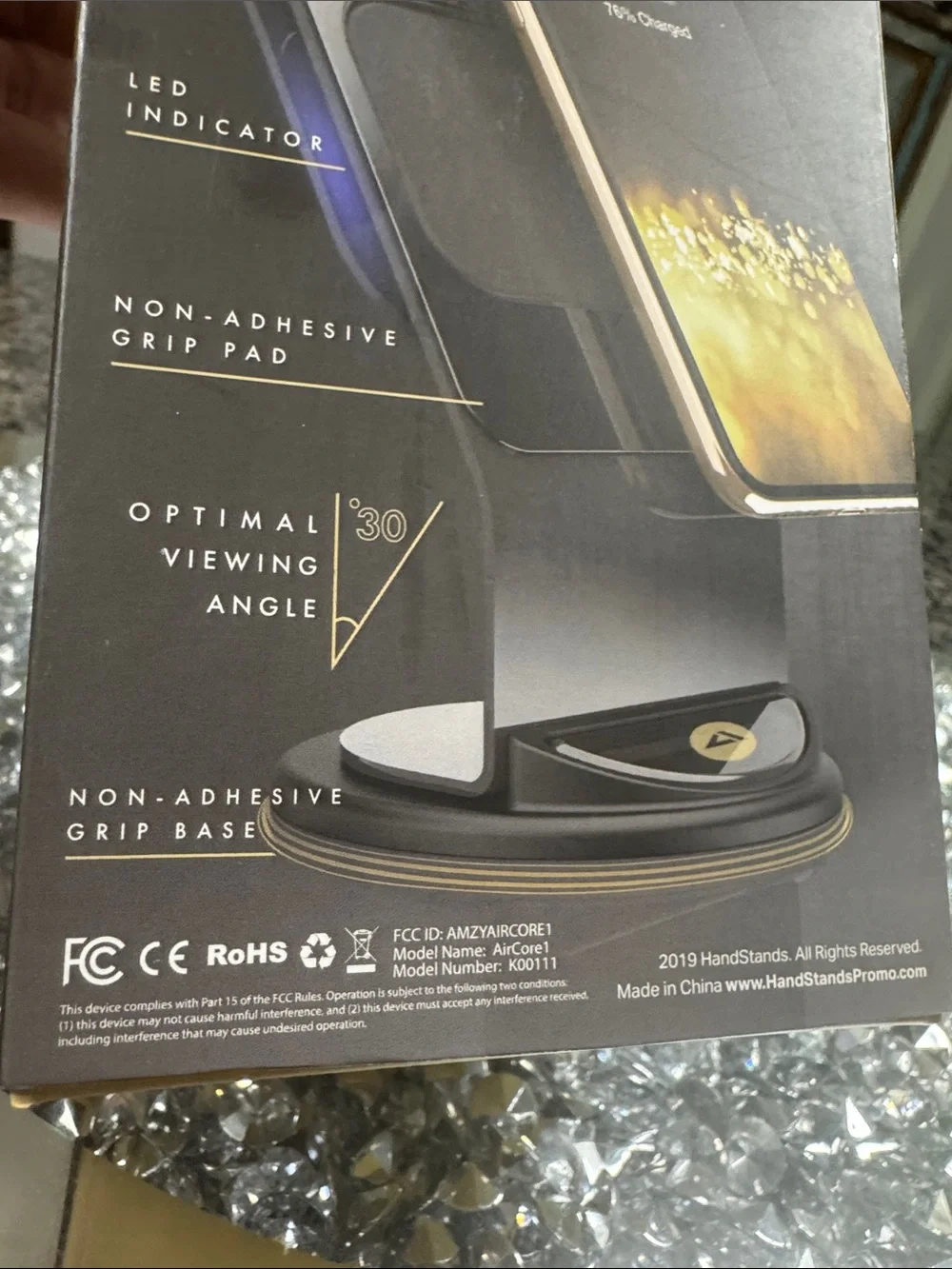 Nowire Desk Stand Wireless Charger - Black NEW